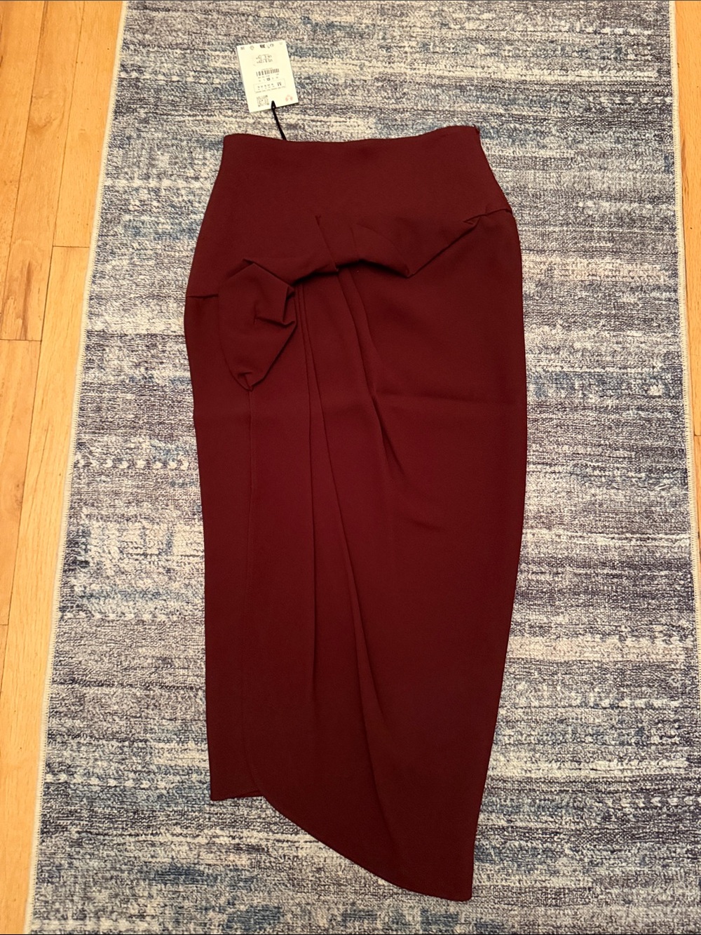 Zara collection 16 Plum Wine Burgundy Draped Skirt